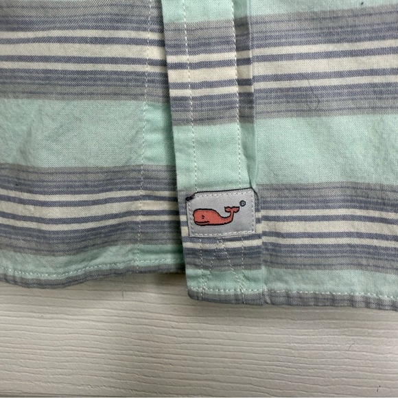 Vineyard Vines Slim Fit Murray Shirt Size Small Blue Green White Stripes GUC - Picture 2 of 5